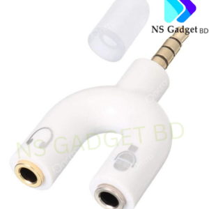 U-Shape Converter- 3.5mm Audio Splitter For Headphone and Microphone- White
